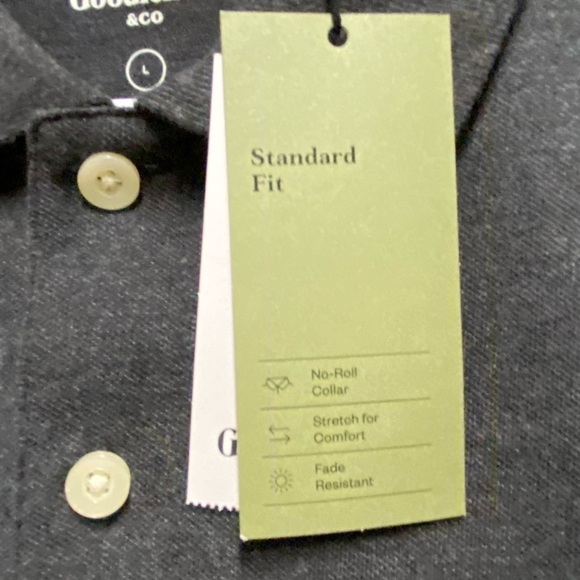 Goodfellow Mens Polo Shirt Size Large Railroad Gray Collared Short Sleeve New - Picture 8 of 15